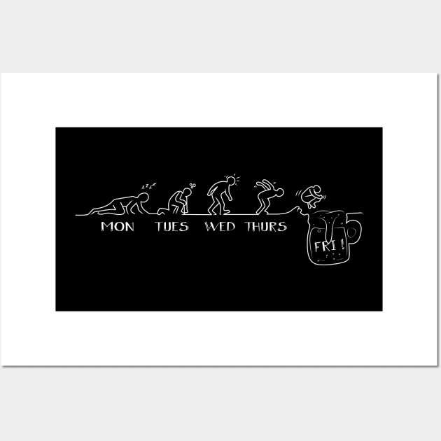 Funny Weekend Drinking Design Wall Art by almostbrand